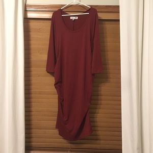 Calf-length maternity dress